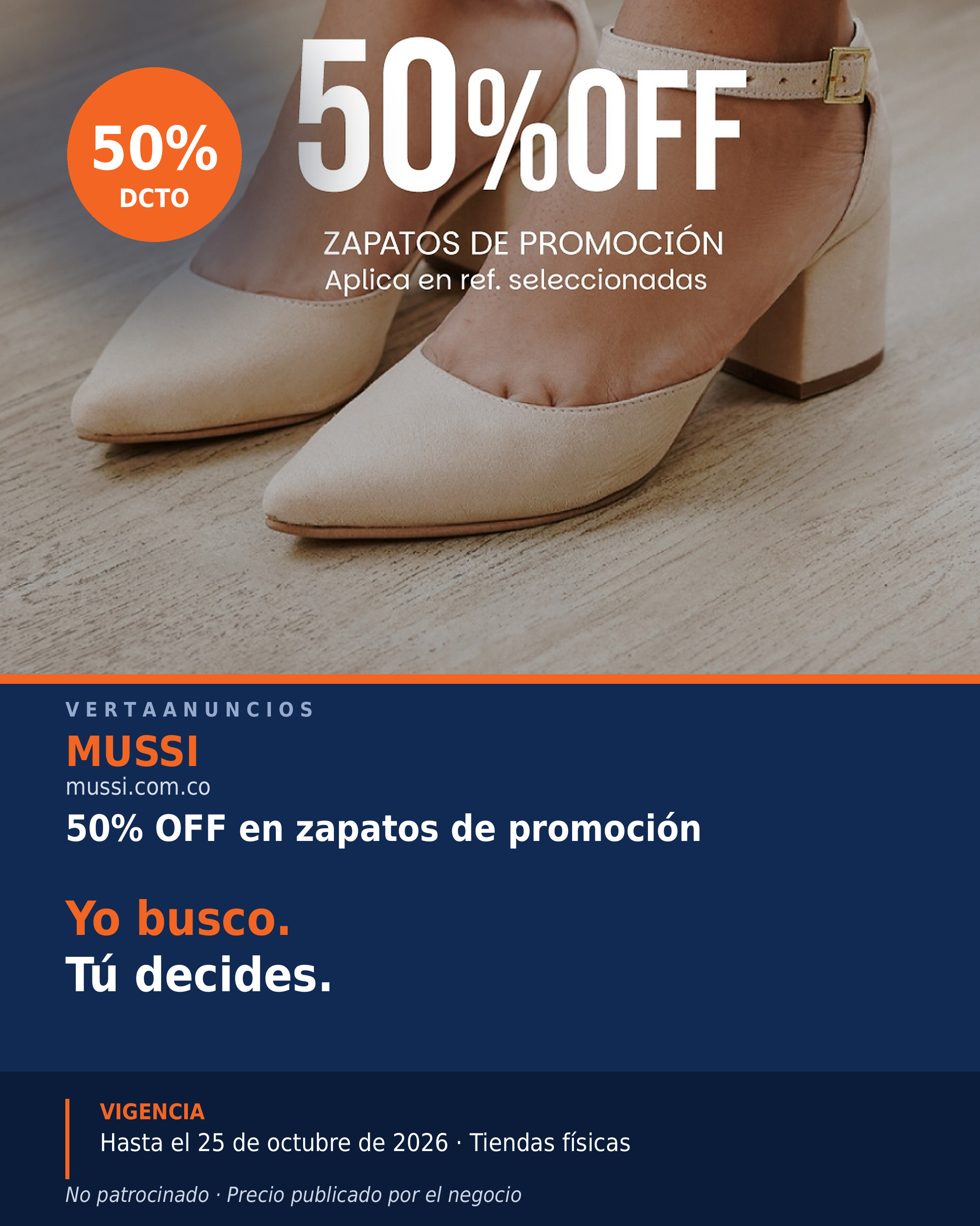 50% OFF en zapatos de promoción — MUSSI