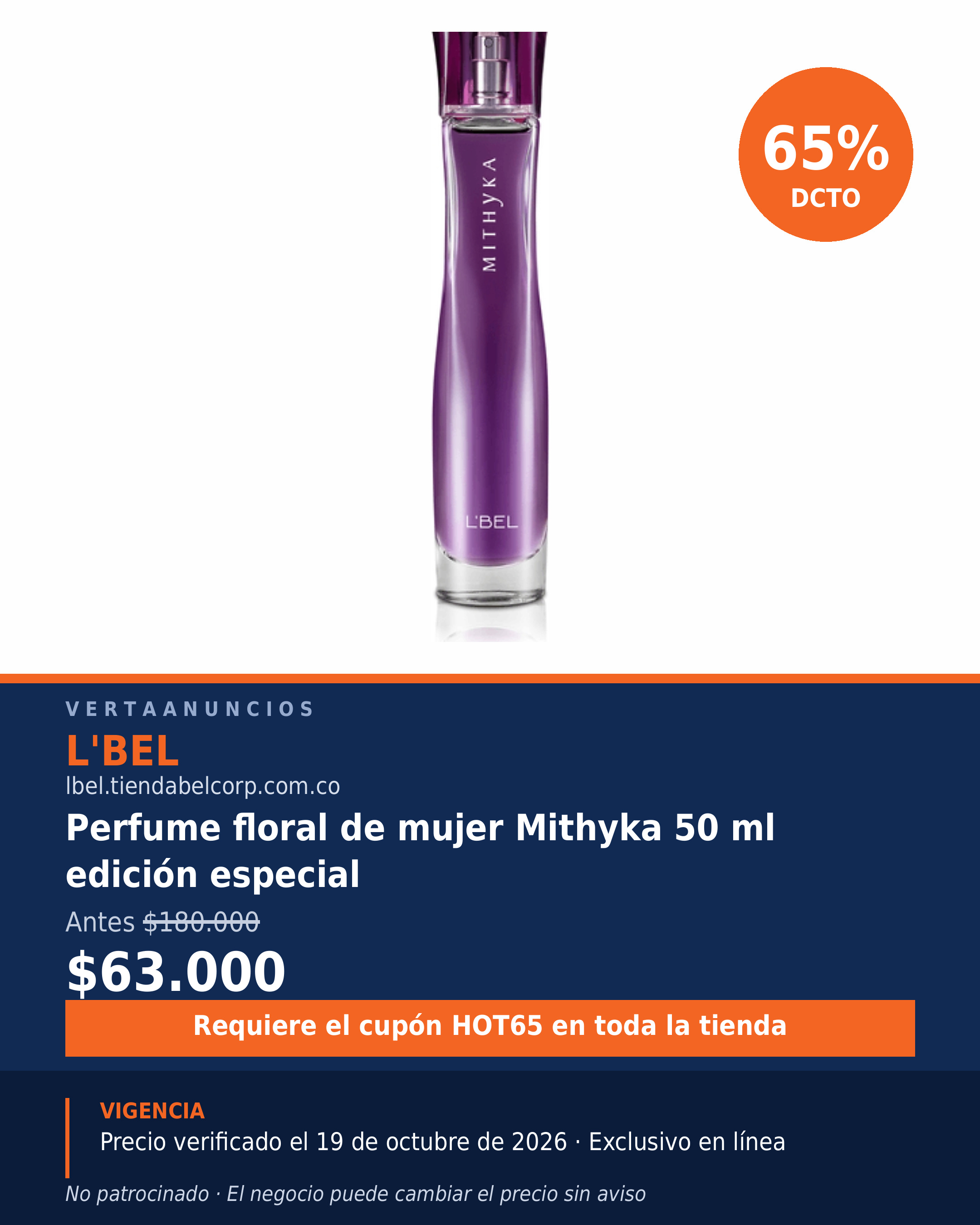 Perfume floral de mujer Mithyka 50 ml edición especial — L'BEL
