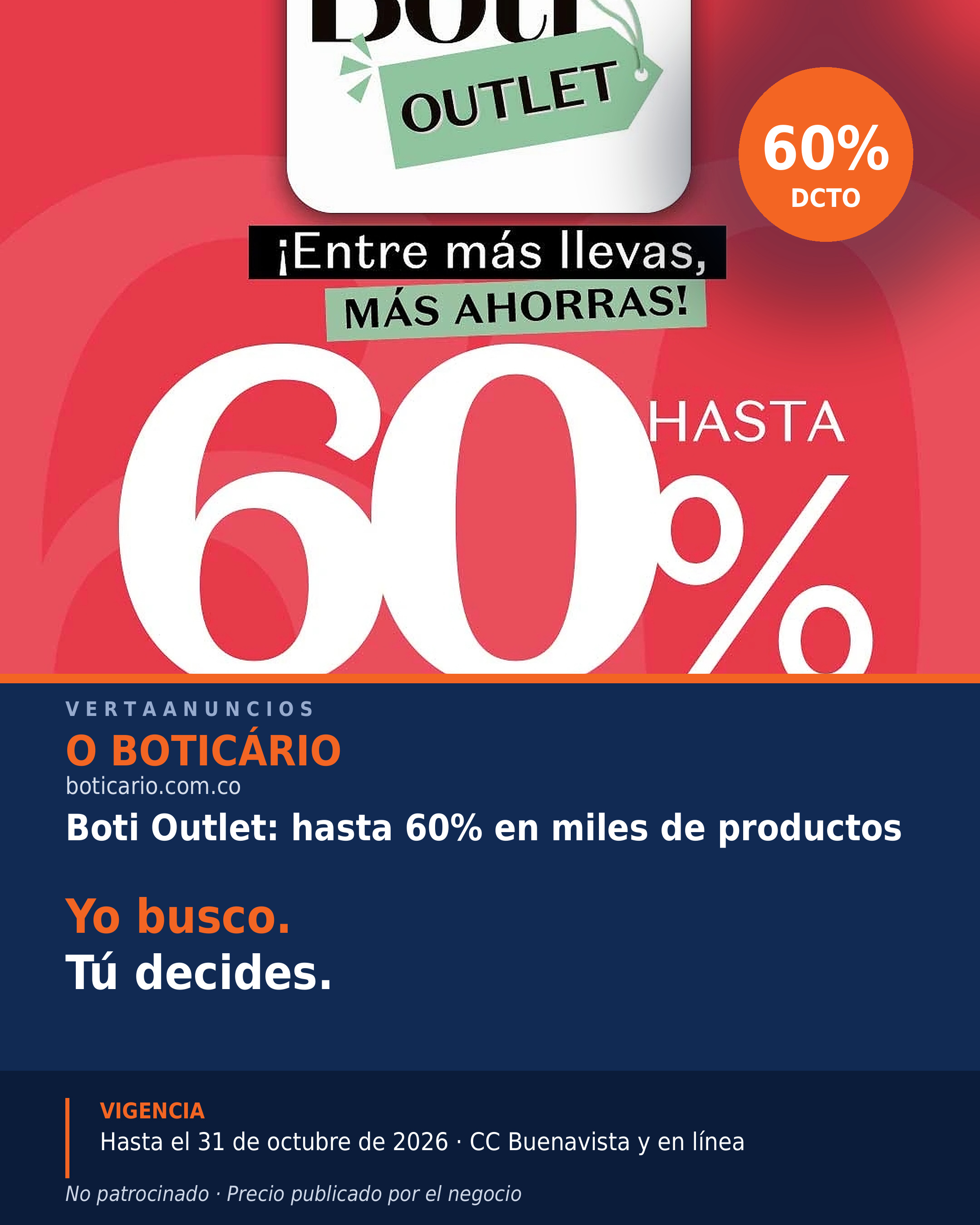 Boti Outlet: hasta 60% en miles de productos — O Boticário