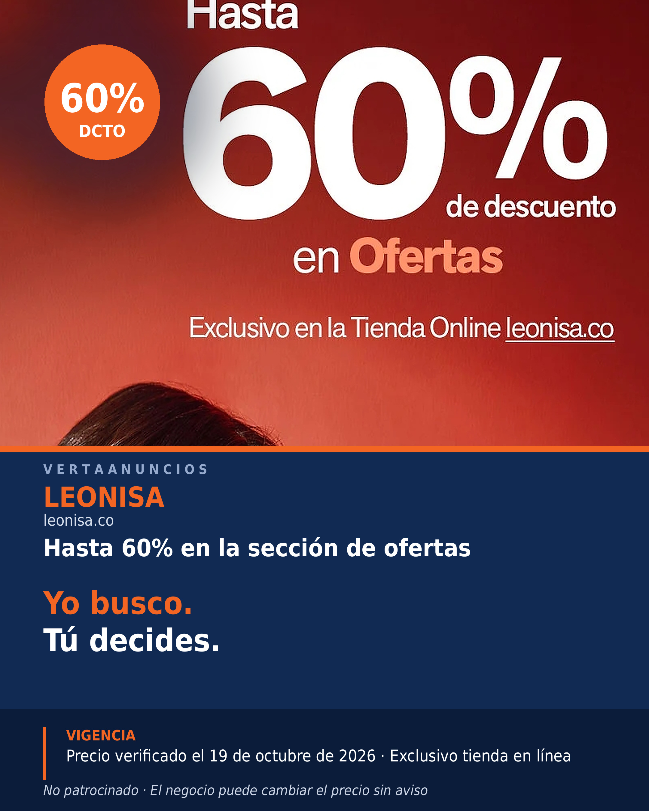 Hasta 60% en la sección de ofertas — Leonisa