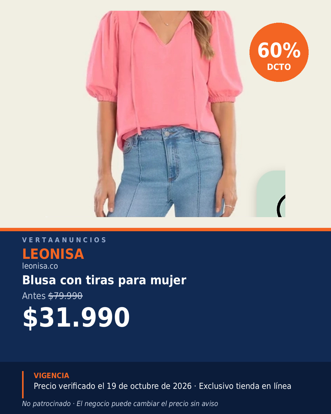 Blusa con tiras para mujer — Leonisa