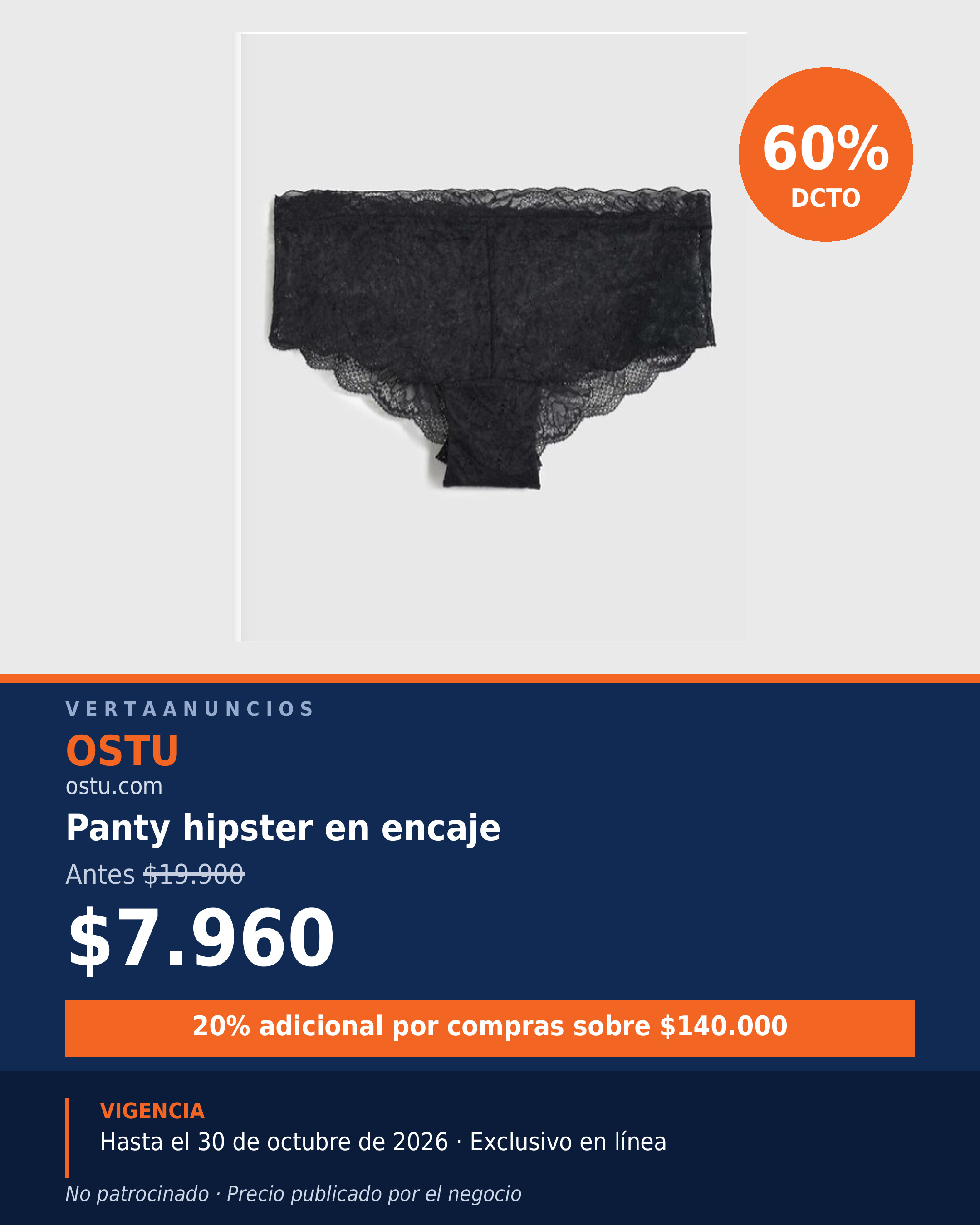 Panty hipster en encaje — OSTU