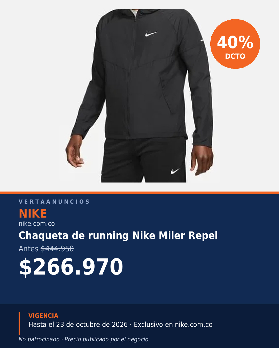 Chaqueta de running Nike Miler Repel — Nike