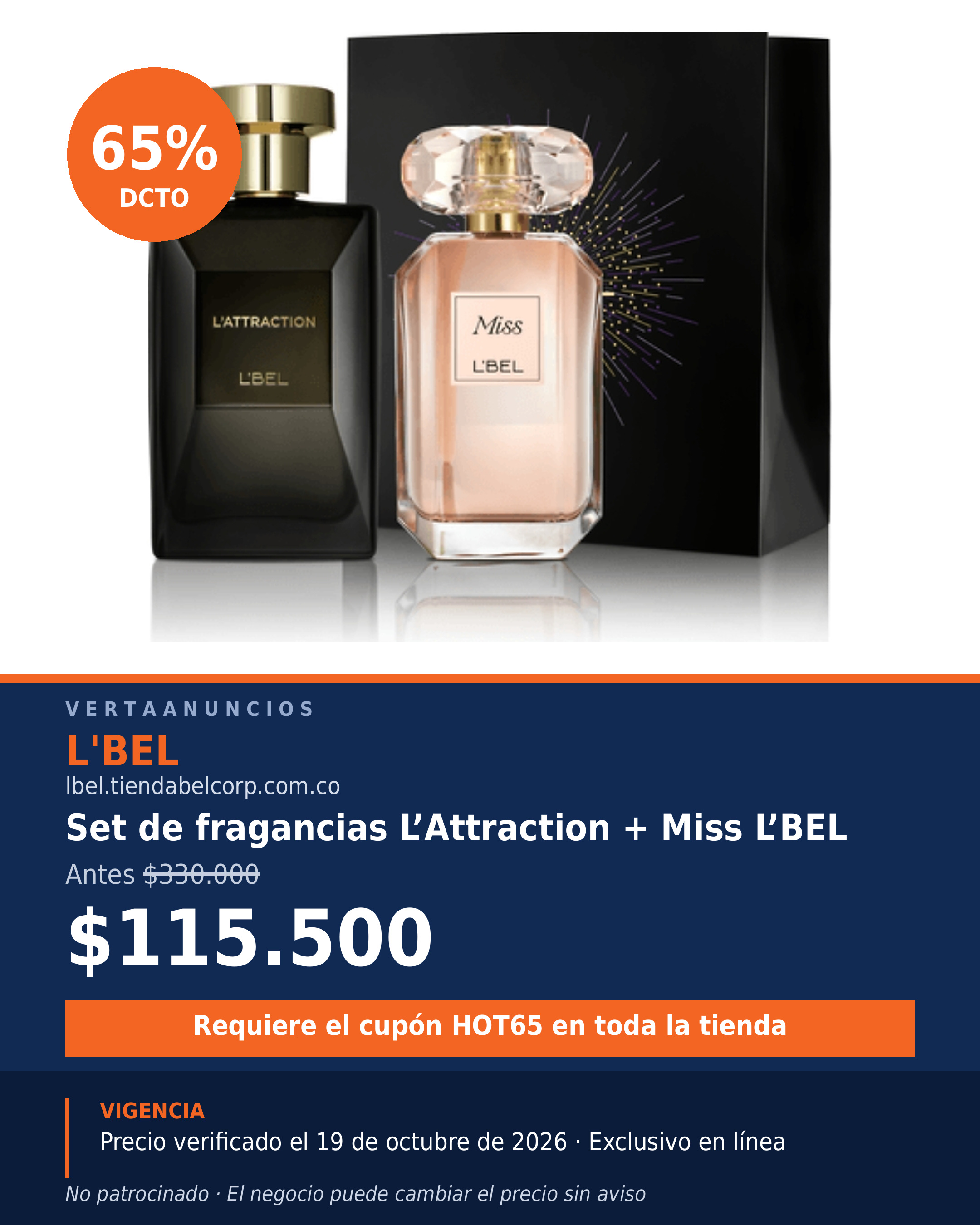 Set de fragancias L'Attraction + Miss L'BEL — L'BEL