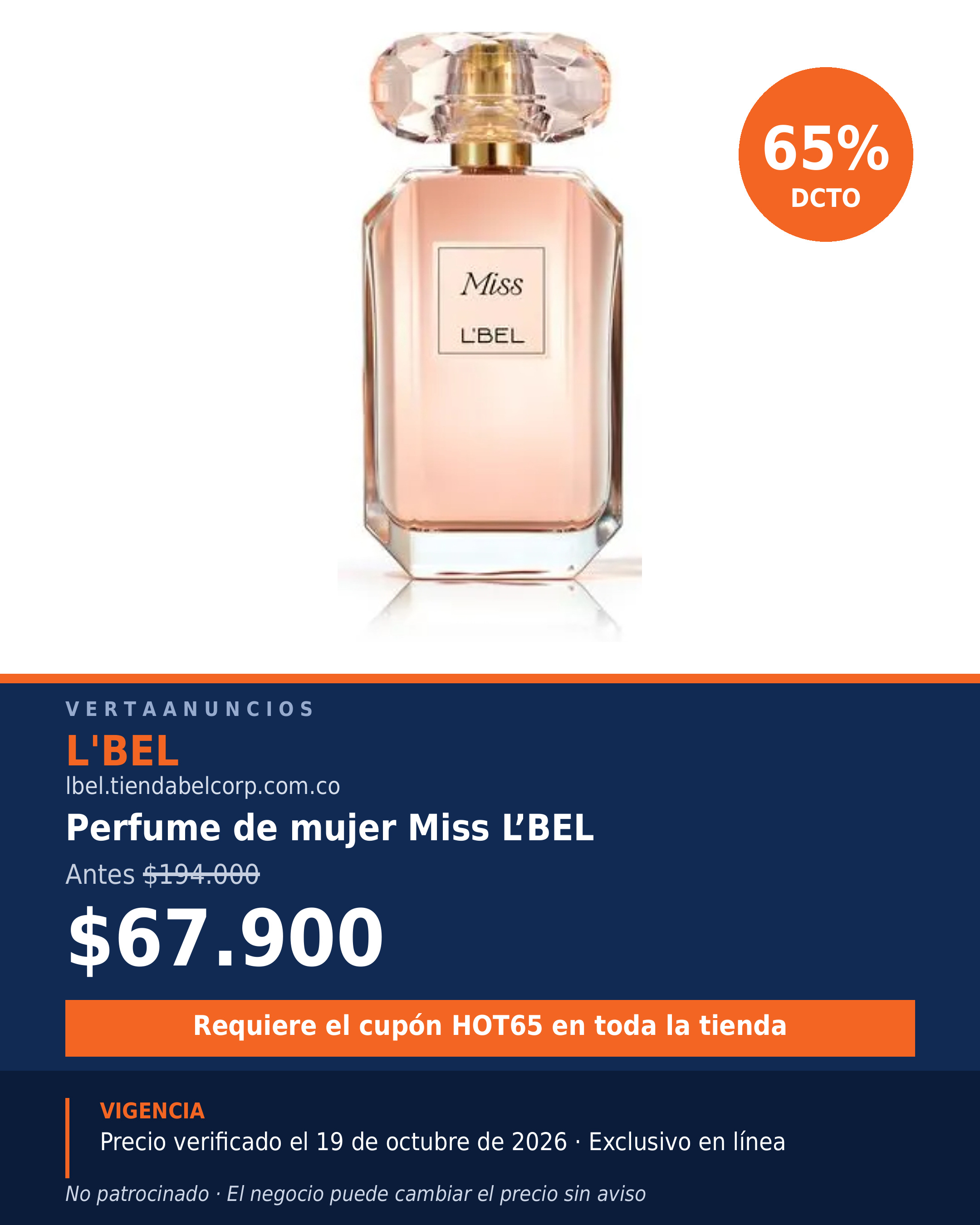Perfume de mujer Miss L'BEL — L'BEL