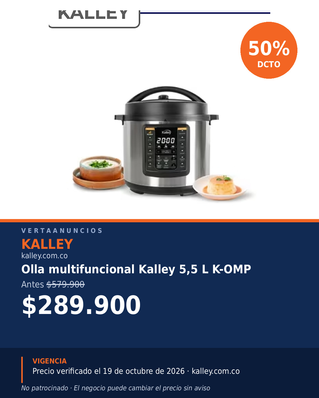 Olla multifuncional Kalley 5.5 L K-OMP — Kalley