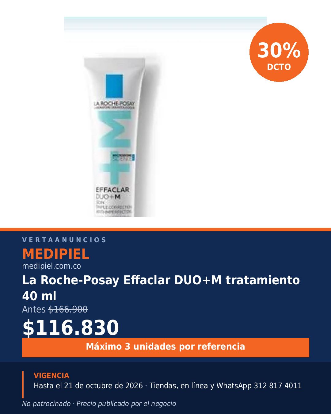 La Roche-Posay Effaclar DUO+M tratamiento 40 ml — MediPiel