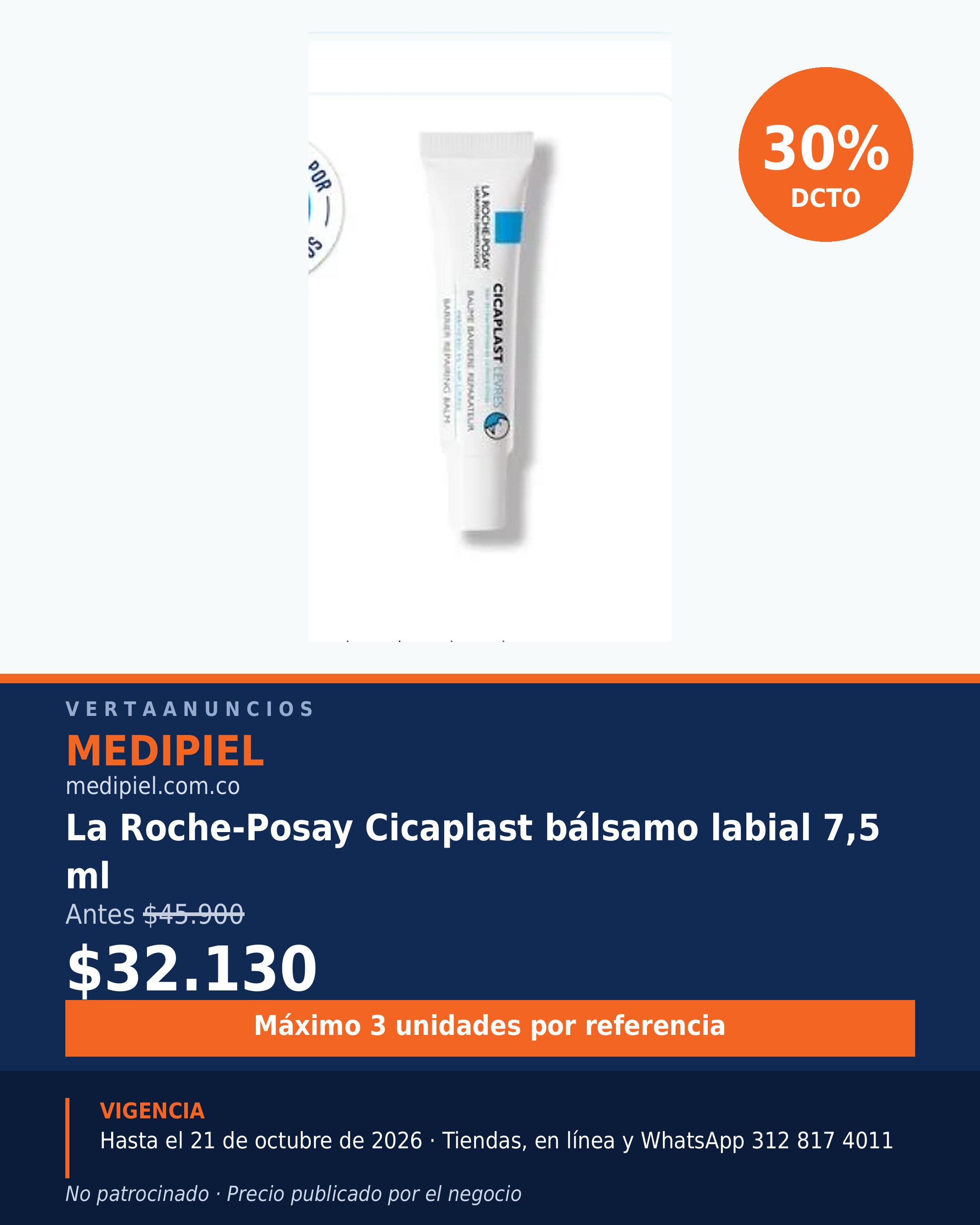 La Roche-Posay Cicaplast bálsamo labial 7.5 ml — MediPiel