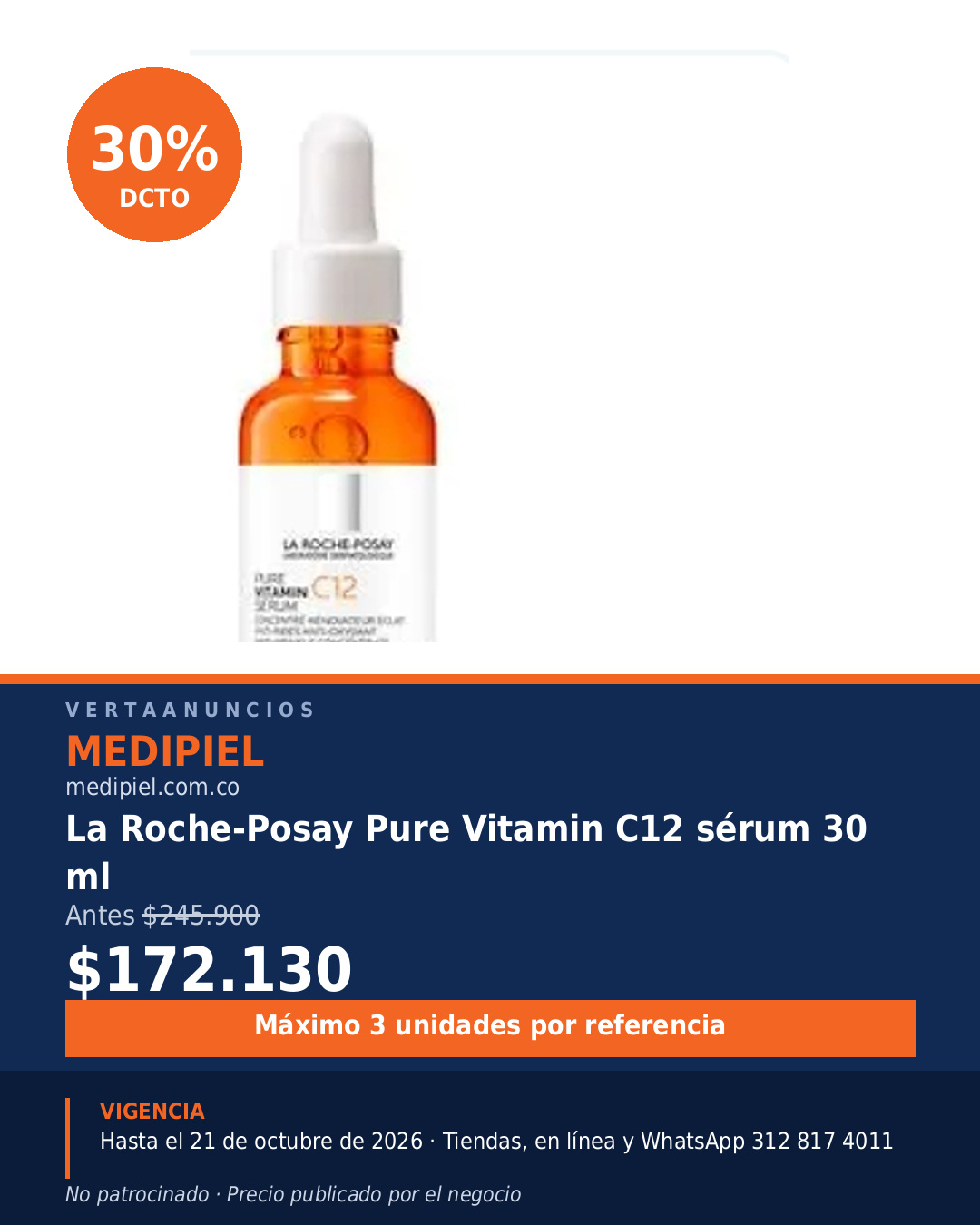 La Roche-Posay Pure Vitamin C12 sérum 30 ml — MediPiel