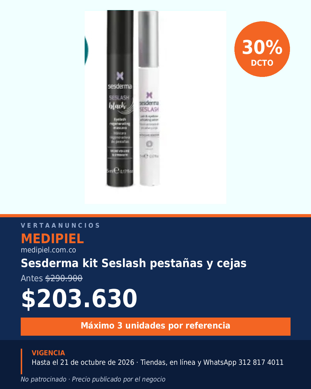 Sesderma kit Seslash pestañas y cejas — MediPiel