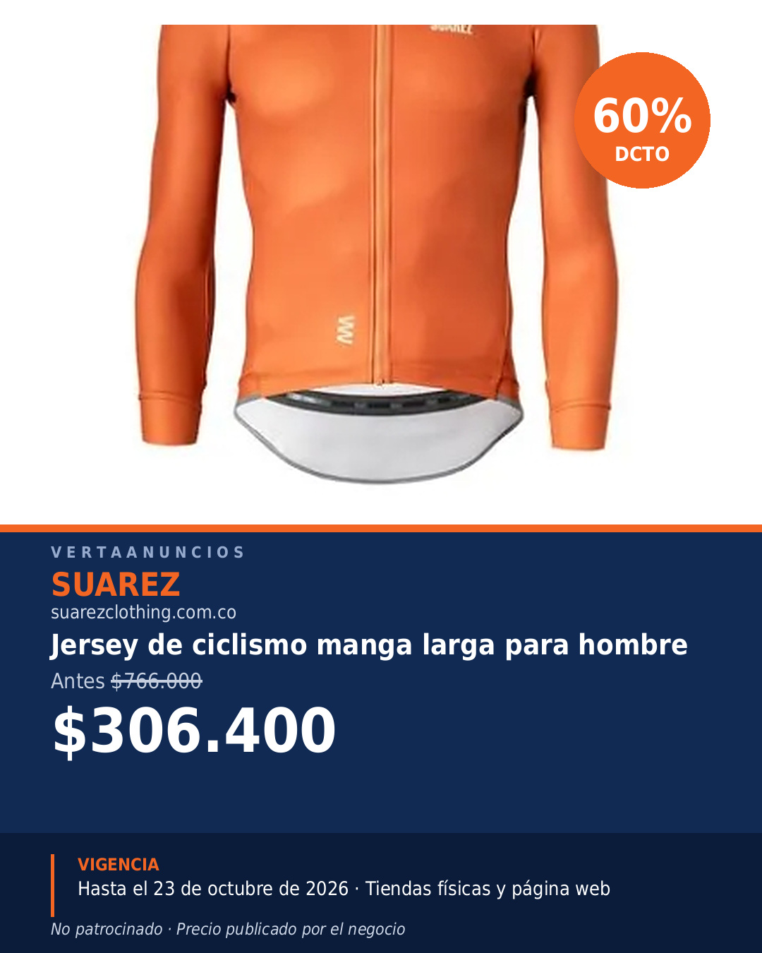 Jersey de ciclismo manga larga para hombre — Suarez