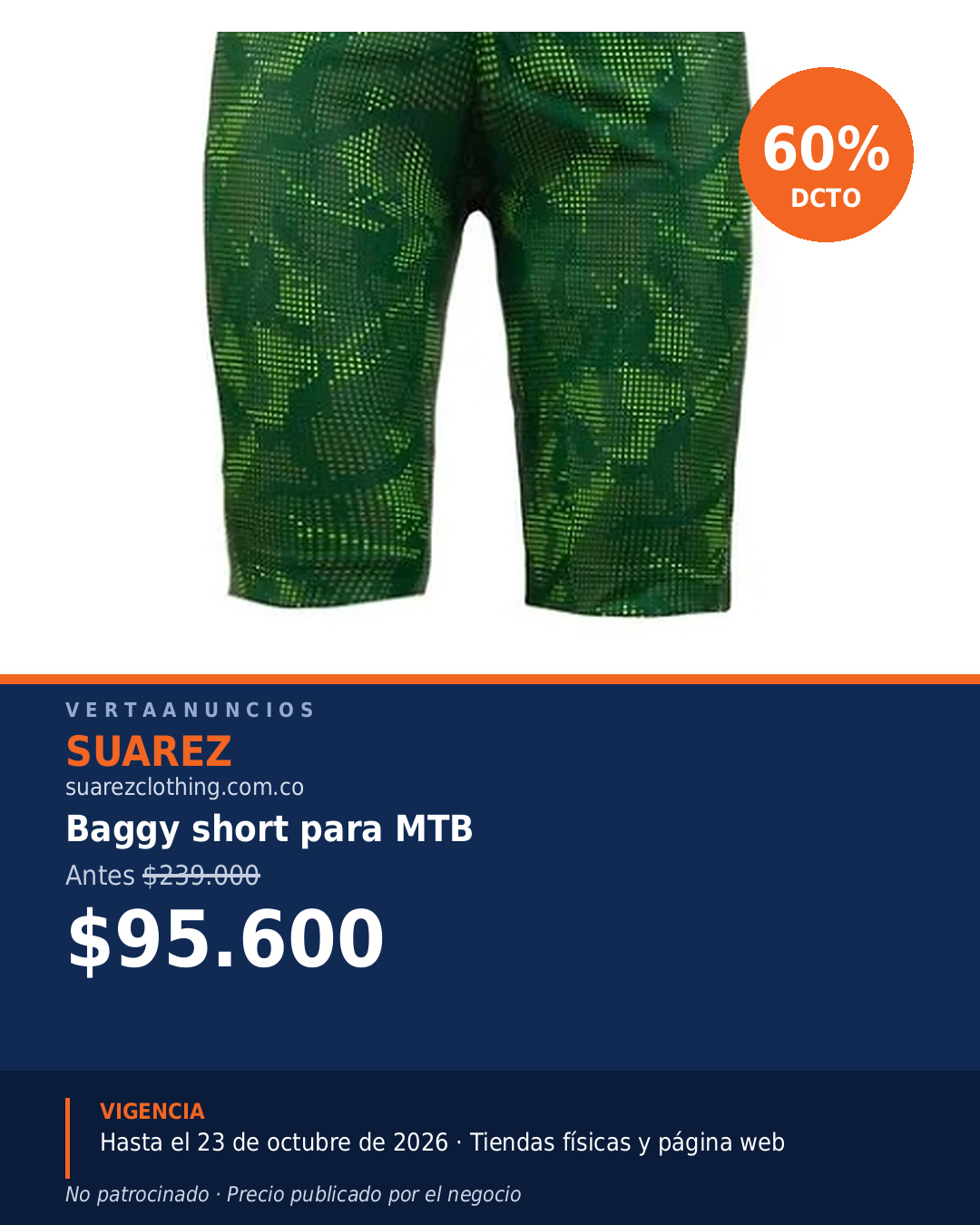 Baggy short para MTB — Suarez