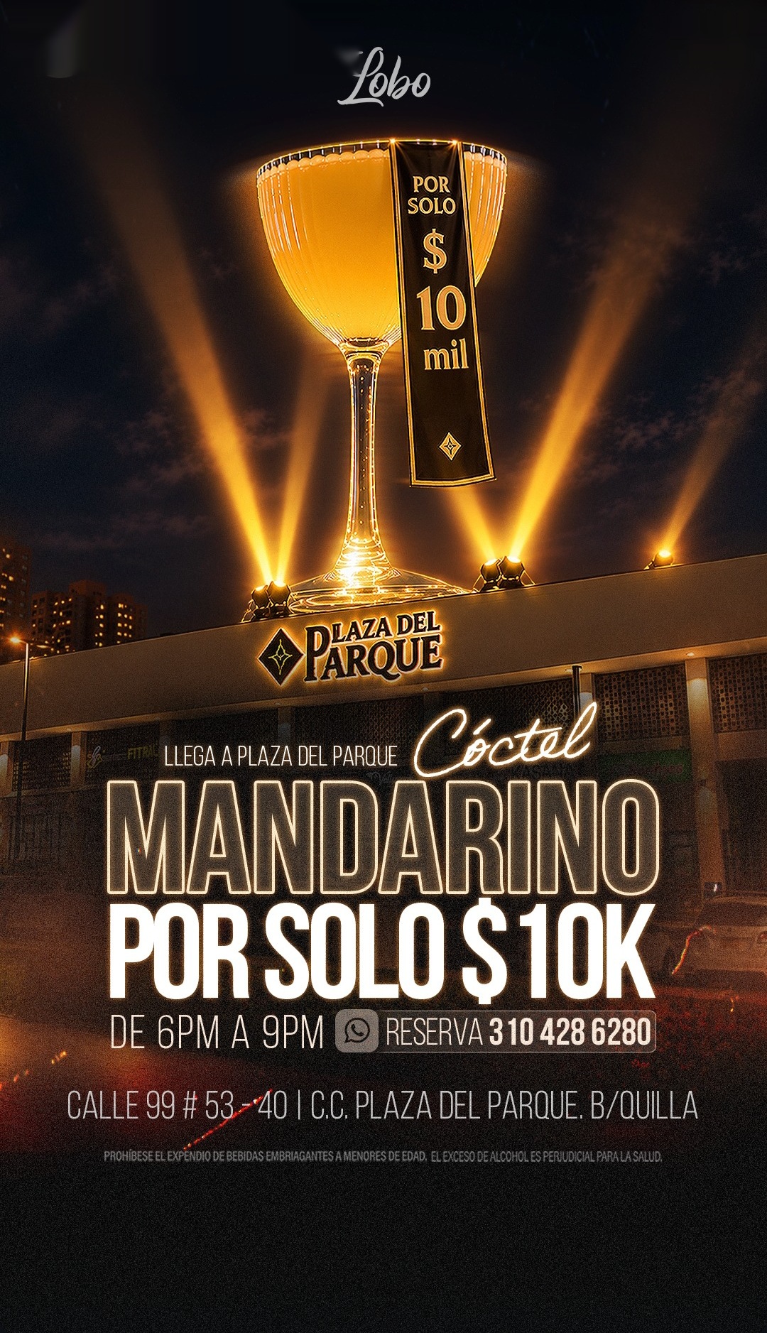 Cóctel Mandarino por solo $10.000 (6:00 – 9:00 p. m.) — Lobo