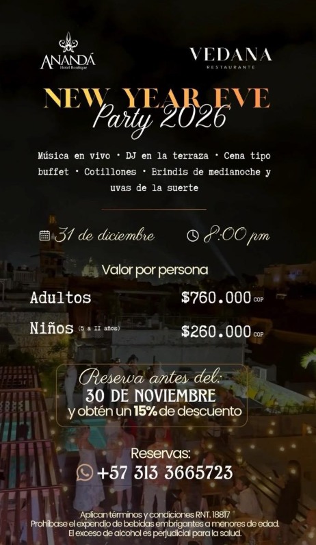 New Year Eve Party 2026 — Vedana × Ananda Hotel Boutique