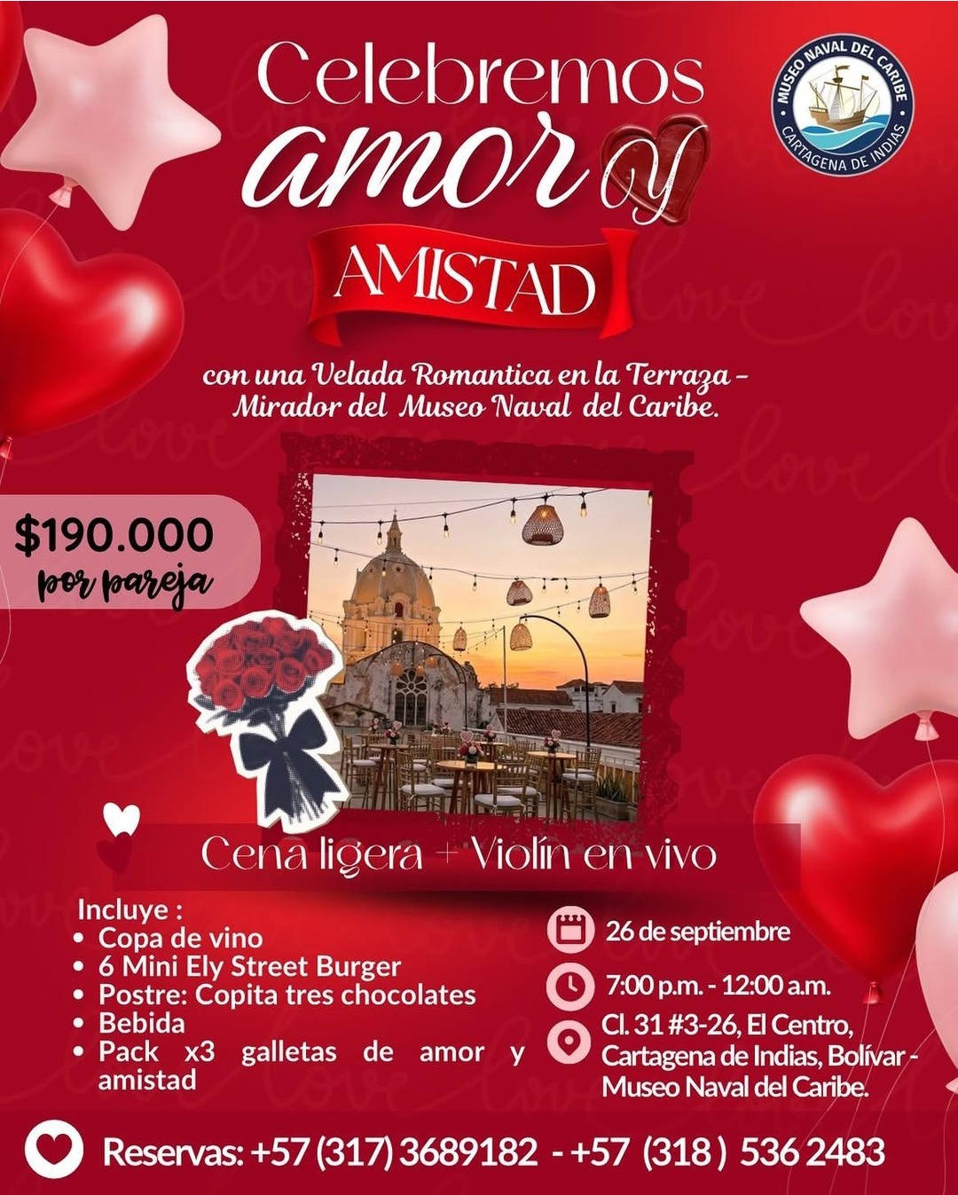 Velada Romántica de Amor y Amistad — Terraza del Museo Naval